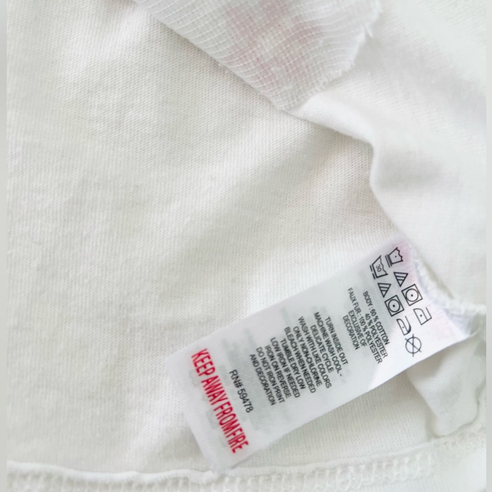 Cynthia Rowley White & Pink Long Sleeve Tee w/Sequins, Ski Print | Girls S (5/6) - Picture 5 of 6